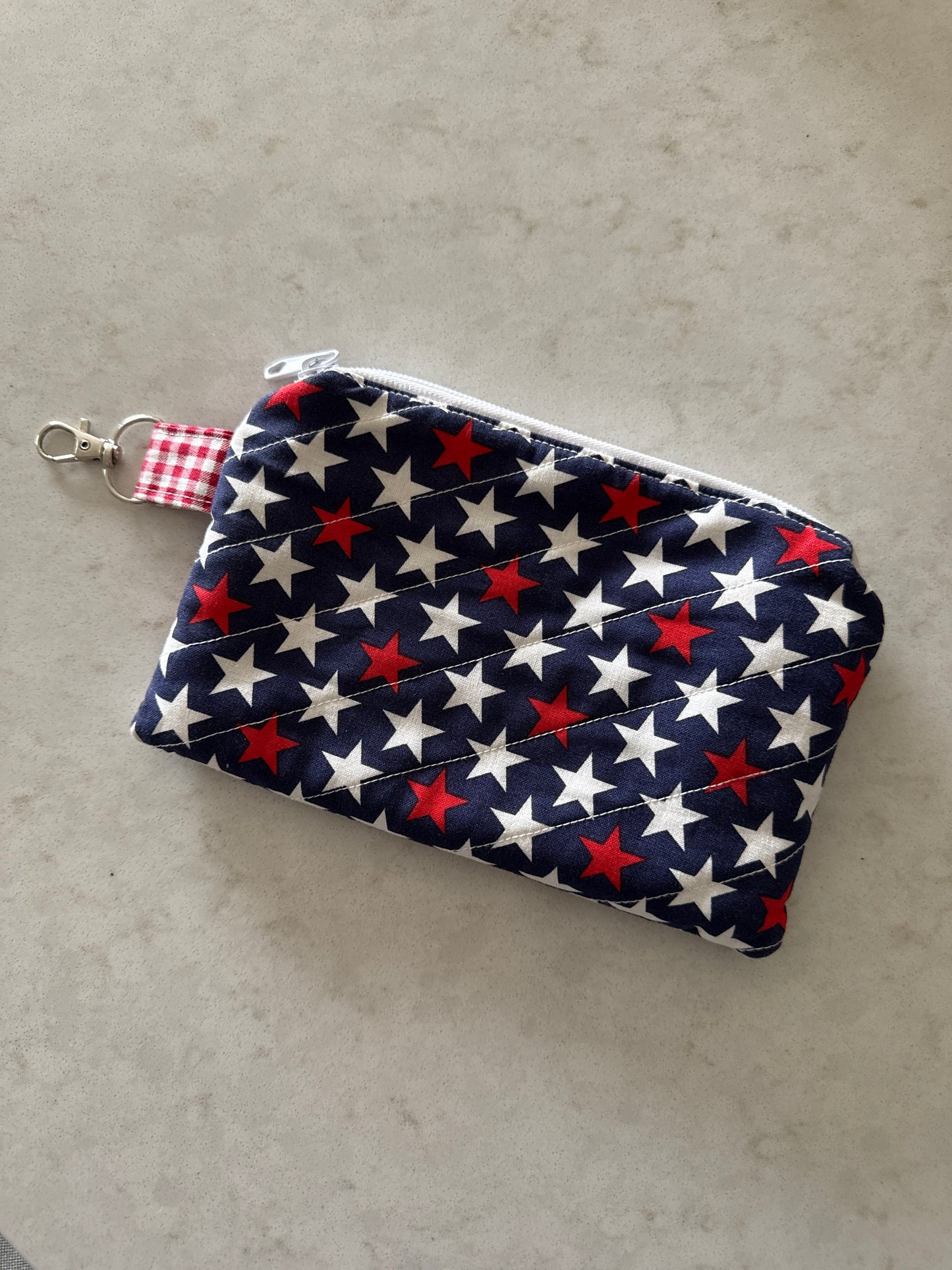 Handmade Quilted Wallet Wristlet – Patriotic Stars Design (2 Sizes Available)