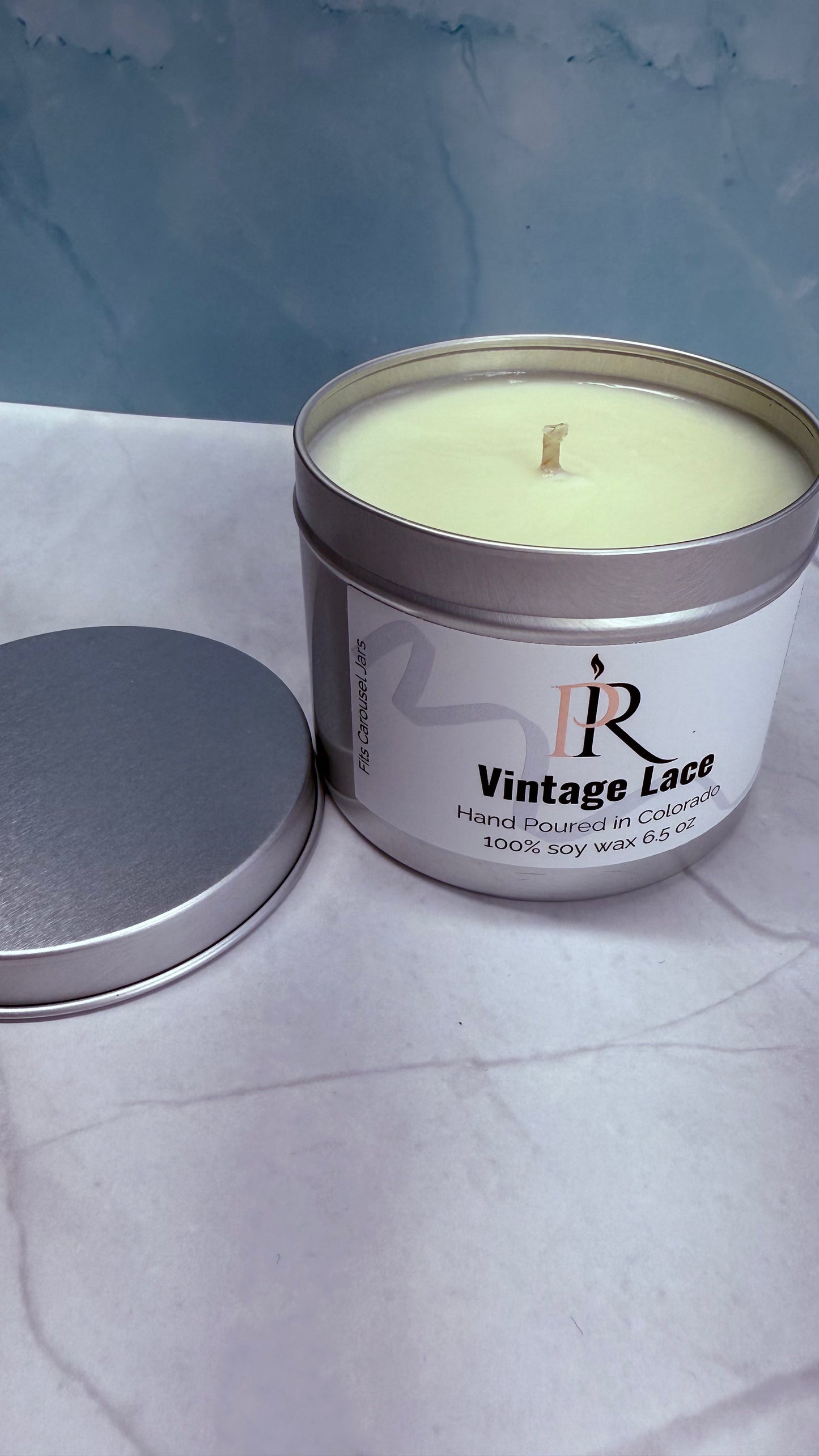 6.5 oz Refillable Tins for Carousel Ridged Candle Jars - hand poured - clean scent - soy wax candle