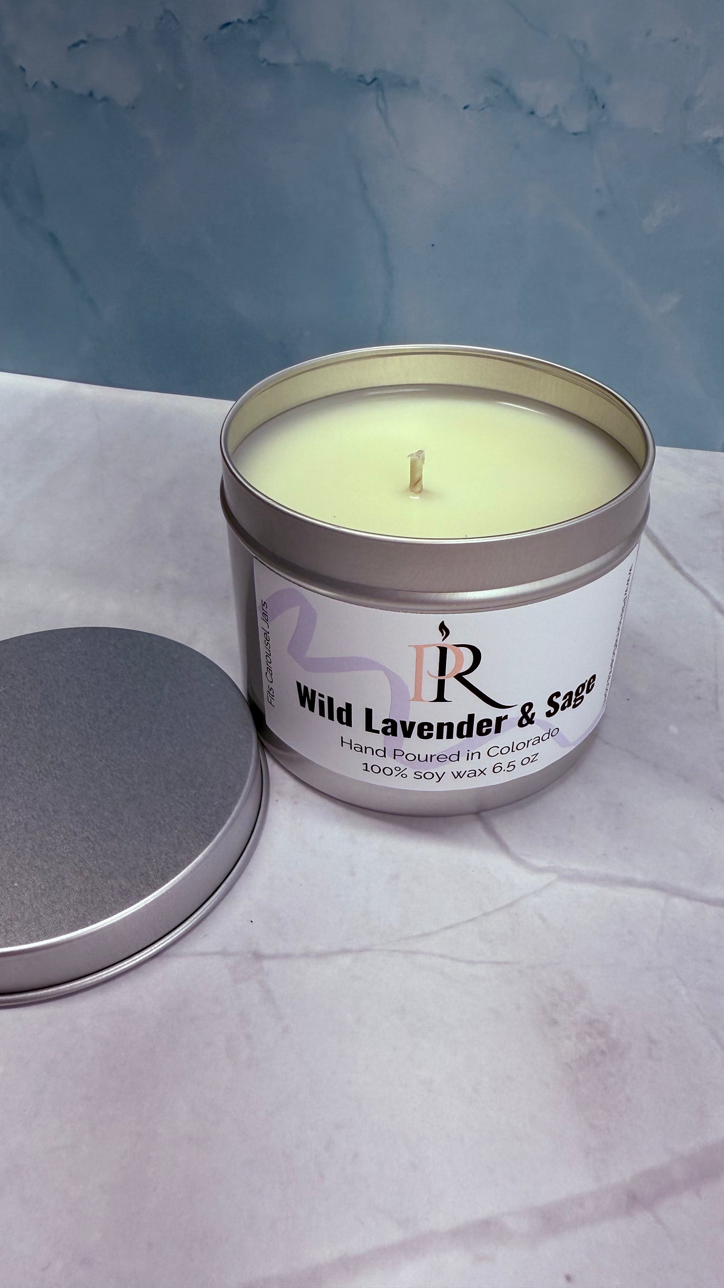 6.5 oz Refillable Tins for Carousel Ridged Candle Jars - hand poured - clean scent - soy wax candle
