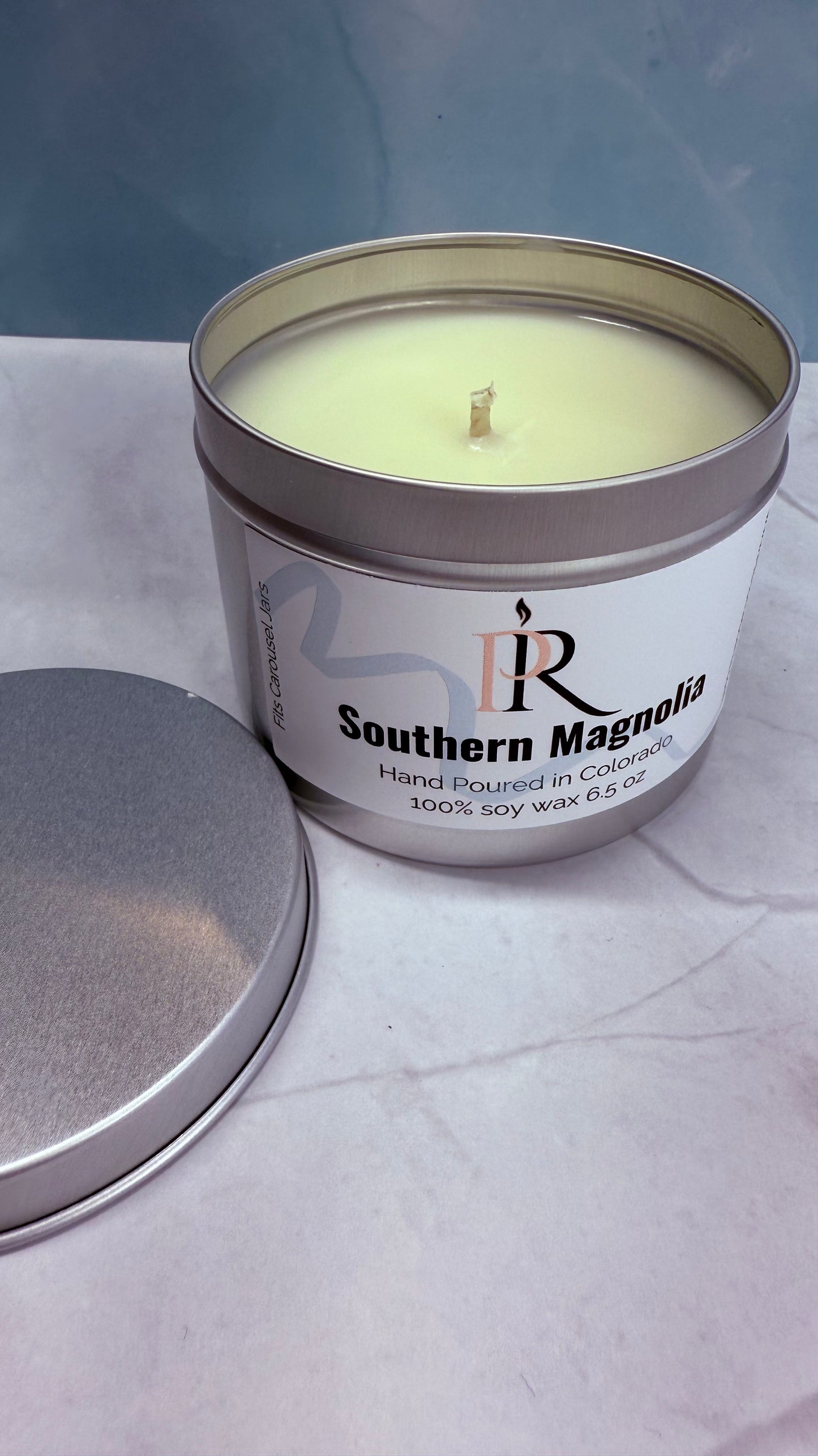 6.5 oz Refillable Tins for Carousel Ridged Candle Jars - hand poured - clean scent - soy wax candle