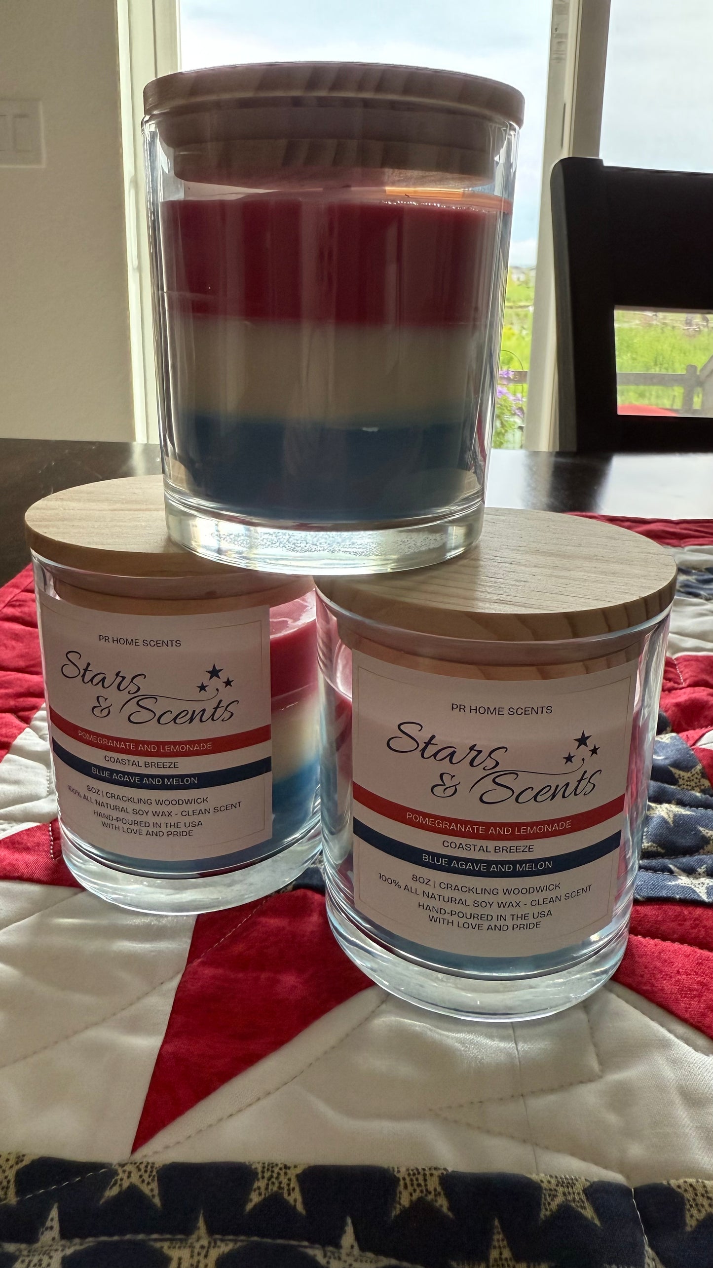 8oz Stars & Scents triple scented patriotic soy wax candles