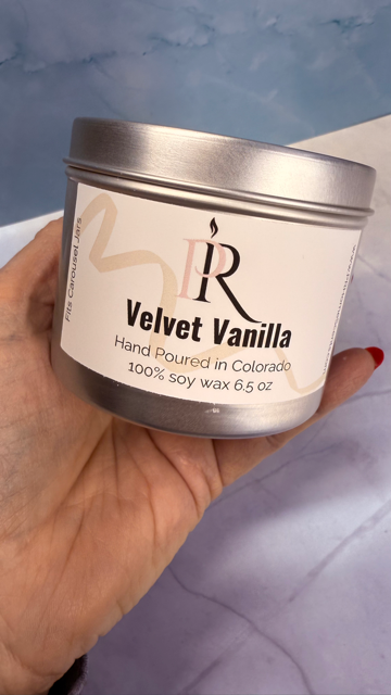 6.5 oz Refillable Tins for Carousel Ridged Candle Jars - hand poured - clean scent - soy wax candle