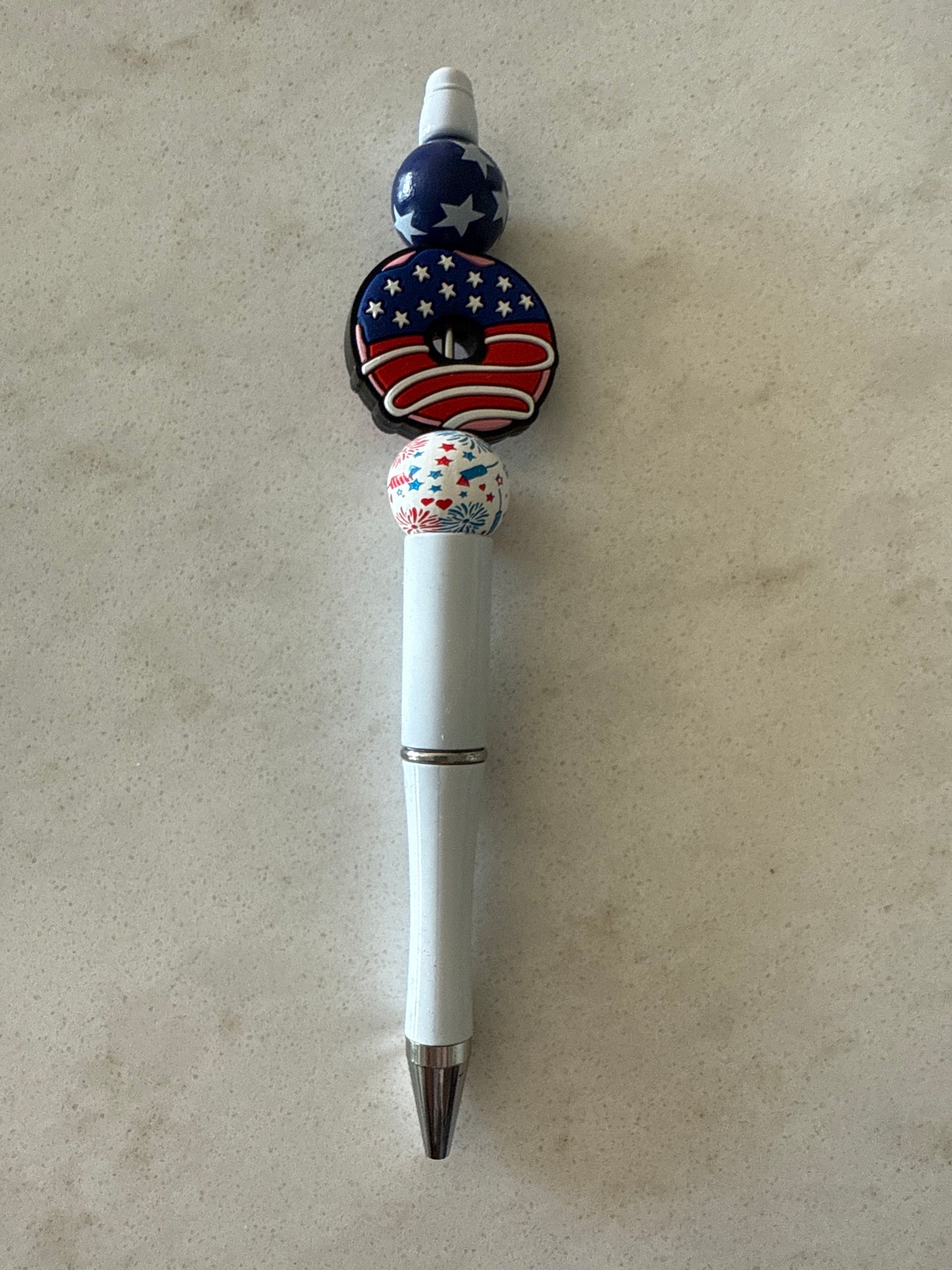 🇺🇸 Patriotic Beaded Ink Pens – Handmade | Black Ink