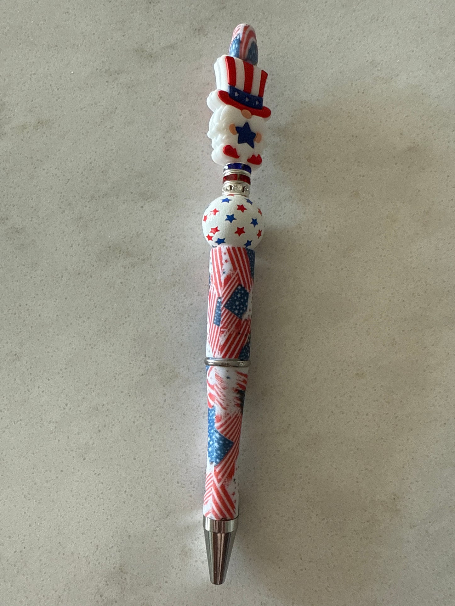 🇺🇸 Patriotic Beaded Ink Pens – Handmade | Black Ink