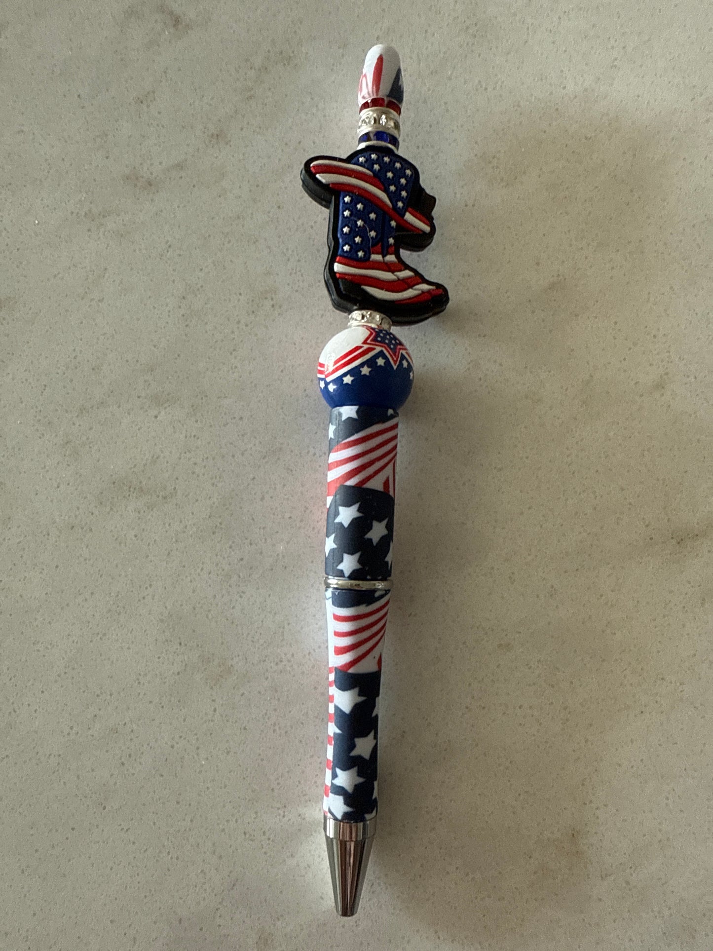 🇺🇸 Patriotic Beaded Ink Pens – Handmade | Black Ink