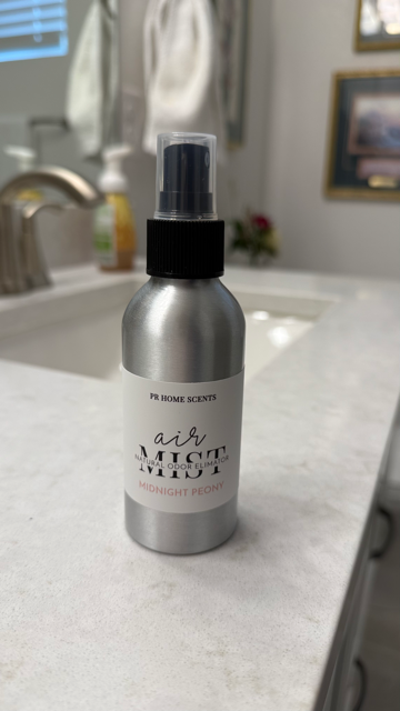 Midnight Peony Room Spray - Odor Eliminating - Non Toxic, VOC Free, Paraben Free ,Phthalate Free, Vegan Friendly, Cruelty Free, clean scent