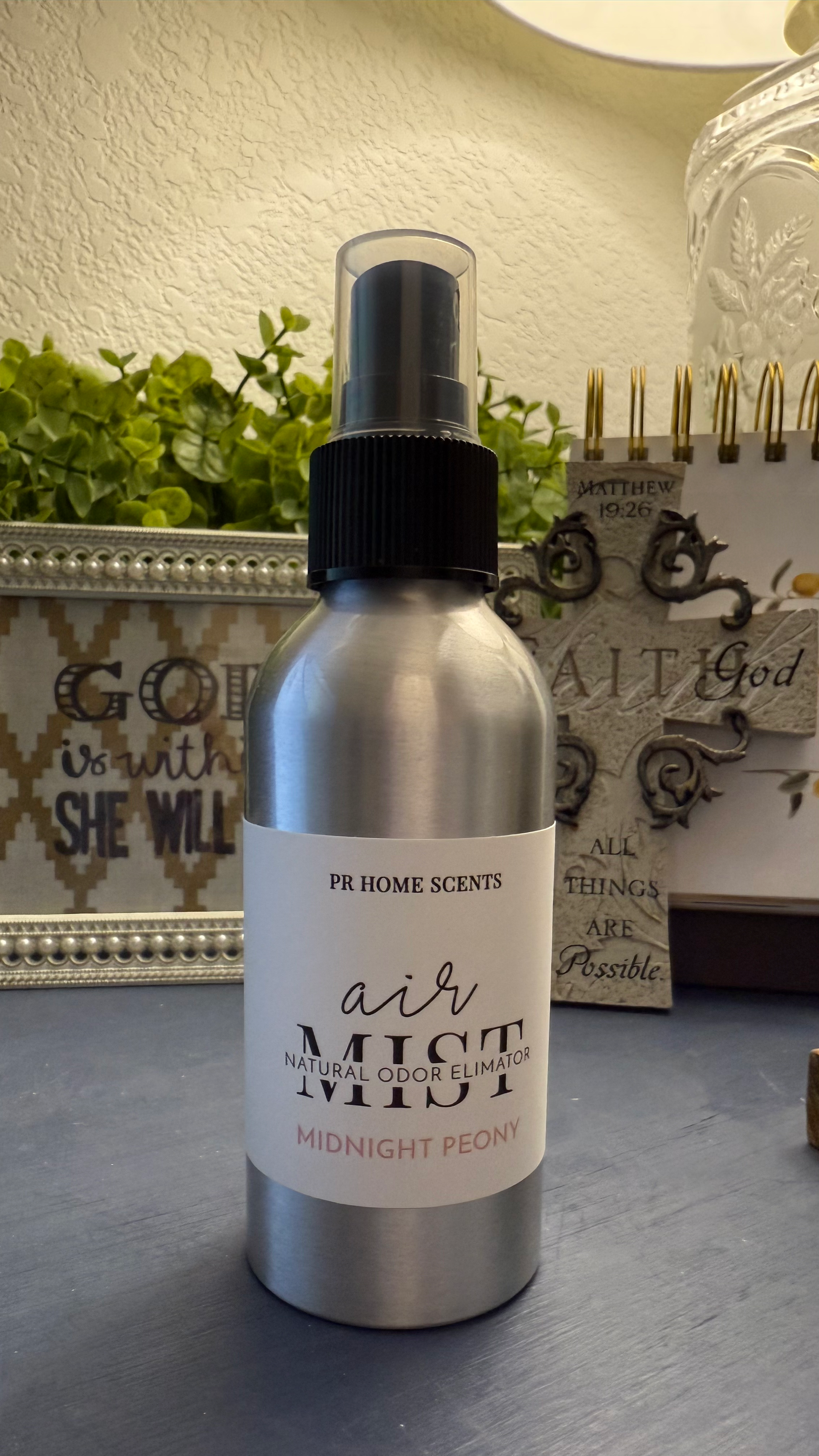 Midnight Peony Room Spray - Odor Eliminating - Non Toxic, VOC Free, Paraben Free ,Phthalate Free, Vegan Friendly, Cruelty Free, clean scent